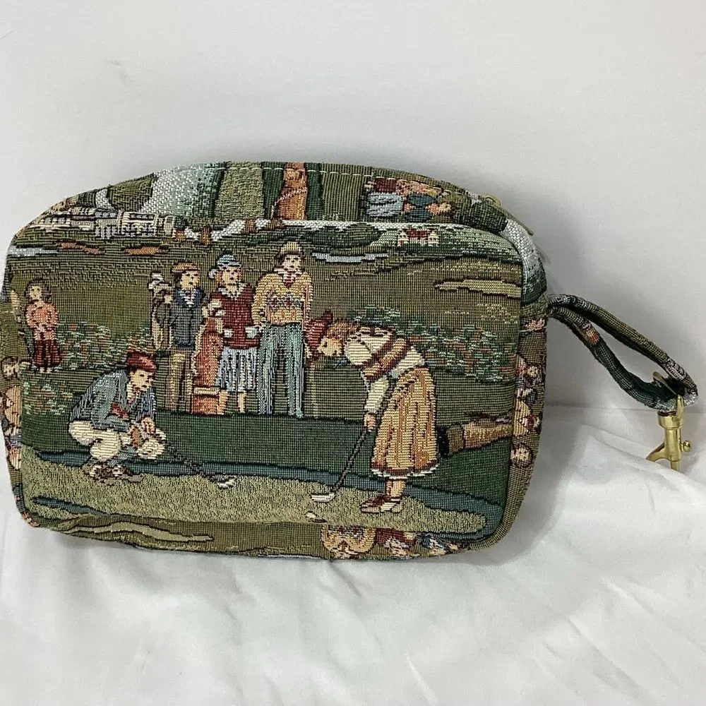 Holdings Brand Golf Theme Tapestry Bag With Side Clip Golf Ball Bag